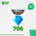 Mobile Legends Diamonds 706 (625+81 Bonus). 