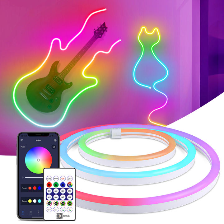DC5V USB RGBIC Neon LED Strip IP65 Waterproof Neon lamp tape with ...