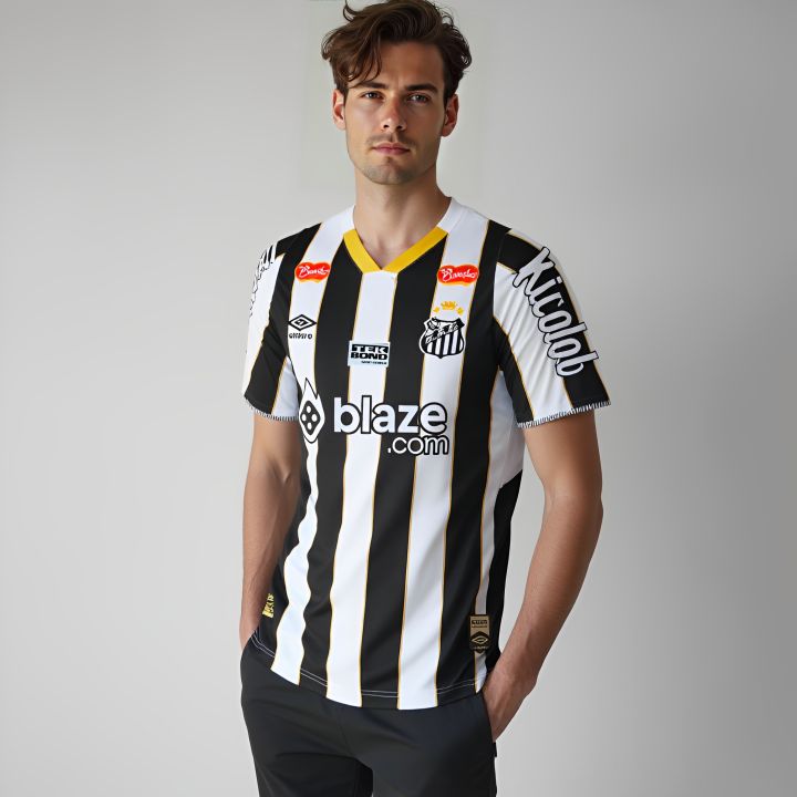 Santos Away Jersey 25  Half Sleeve For Man High Quality