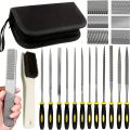 File Set, Needle Diamond Files 13PCS,for Precision Metal Wood Files, Plastic Carving Tool with Steel Brush and Carry Case. 