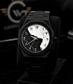 Arabic Aura Watch 2025 Black Modern Creative Design Waterproof Stainless Steel Chain Quartz Movement. 
