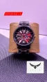 Fashion Non Wheel  Mens Car Wheel Watches Luxury Stainless Steel Mesh Watch Men Quartz Wristwatch Male Clock. 