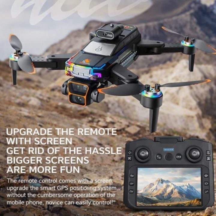 New RC Display Remote Drone WIFI 4K HD Aerial FPV Live Video Photography ESC Dual Camera Optical Flow Positioning Folding UAV Aerial RC Drone