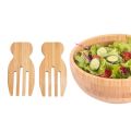 Bamboo Salad Mixing Tool Salad Fork for Kitchen Soup Unpainted Wooden Salad Spoon Stirring Fork Wooden Utensils Tableware. 