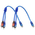 2Pcs Set RCA Audio Cable "Y" Splitter Adapter Computer 1 Female To 2 Males Cord 12 Inch Cables For Home Audio. 
