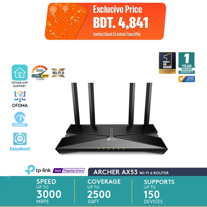 TP-Link%20Archer%20AX53%20AX3000%20Dual%20Band%20Gigabit%20Wi-Fi%206%20Router%20-%20Image%202