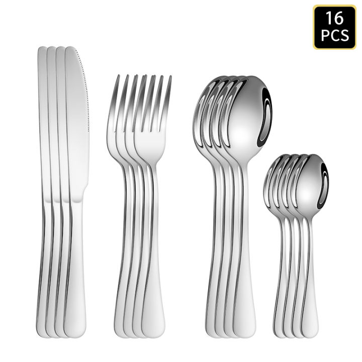 4/6/16/24pcs%20Silver%20stainless%20steel%20cutlery%201010%20round%20handle%20knife,%20fork%20and%20spoon%20cutlery%20set%20suitable%20for%20family%20dinner%20hotel%20-%20Image%202