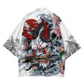 Summer Demon Snake Print Cardigan Men's Chinese Dragon Pattern Japanese Kimono Plus Size Asian Traditional Costume Cosplay Coat.