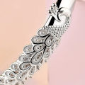 925 Sterling Silver Peacock Opening Screen Bracelet For Women Luxury Designer Texture Open Bracelets Party Original Jewelry Gift. 