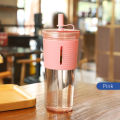 710ml/24oz Large Capacity Coffee Cup, Plastic Water Bottle With Straw, High Temperature Resistant Clear,Reusable Cups with Straw. 