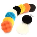 3inch Car Polishing Disc 6/7/8/11Pcs/Set Self-Adhesive Wool Wheel Polishing Pad Waxing Sponge For Car Polisher Drill Adapter. 