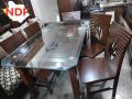 Luxury New Design Dinning Table With 6 Chair and 10Mm Glass.