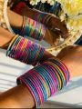 রংধনু  কাচের রেশমী চুড়ি /24পিস চুড়ি. 