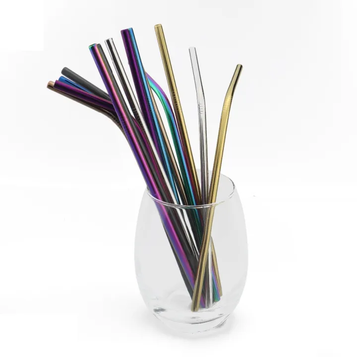 5Pcs%20Colorful%20Metal%20Straws%20Set%20Pink%20Reusable%20Drinking%20Straws%20Rainbow%20Bent%20Straight%20304%20Stainless%20Steel%20Straw%20with%20Clean%20Brush%20-%20Image%203