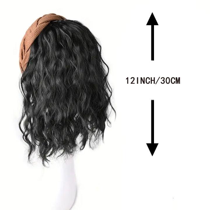 Synthetic%20%20%20Extension%20Curly%20Headband%20%20Wavy%20Hairpieces%20Fluffy%20Wavy%20Hair%20Extension%20Accessory%20Wig%20Clip%20Fake%20Half%20Wig%20Women%20Hair%20Ban%20-%20Image%204