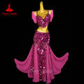 Belly Dancing Performance Suit for Women Big Sequins Bra Top+Long Skirt 2pcs Oriental Dance Professional Competition Clothing.