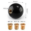 Universal Round Shifter Knob Black 8 Ball Racing Acrylic Speed Gear Shifter with 3 Adapters Fit for Manual Vehicles.