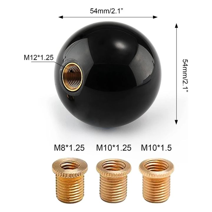 Universal%20Round%20Shifter%20Knob%20Black%208%20Ball%20Racing%20Acrylic%20Speed%20Gear%20Shifter%20with%203%20Adapters%20Fit%20for%20Manual%20Vehicles%20-%20Image%202