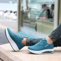 Walking Shoes Women Sneakers Fashion Platform Shake Shoes Thick Bottom Wedges Women Chunky Shoes. 