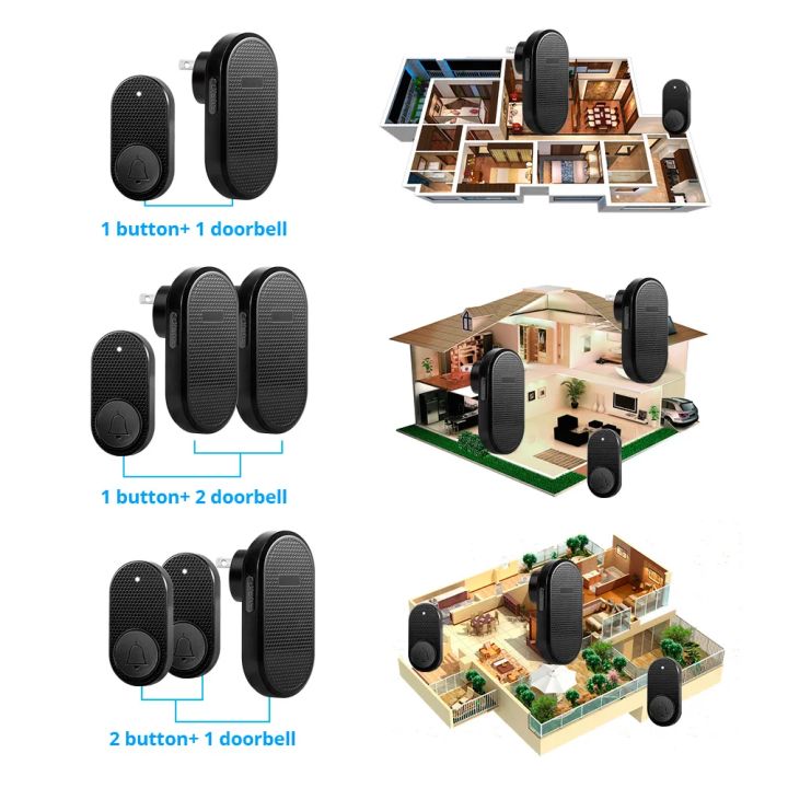 Wireless%20Doorbell%20with%2033%20Songs%20Melody%20Smart%20Home%20Welcome%20Chime%20Kit%204%20Level%20Volume%20Intelligent%20Door%20Bell%20150m%20Transmission%20-%20Image%205