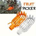 Yellow Polypropylene Fruit Picker Lightweight Reusable Ergonomic for Garden Harvesting Orchard Farm Food Safe Tool 1PC. 