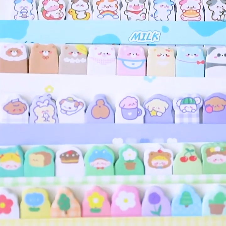 Lytwtw's Kawaii Stationery Cartoon Animals Marker Memo Pad Bookmark Flags Index Tab Sticky Notes Label Paper Stickers
