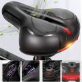 active zone Bike saddle Seat, Replacement Wide Saddle Bicycle with Waterproof Memory Foam Padded Leather, Reflective Strip Seat Cushion and Dual Shock Absorbing Rubber Balls, Universal Fit Bike Saddle for Exercise & Outdoor Bicycles. 