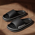 Men Thick Sole Summer Beach Slides Bathroom Anti Slip Slipper Soft Sandals Simplicity Ultra Light Letter Shoe. 