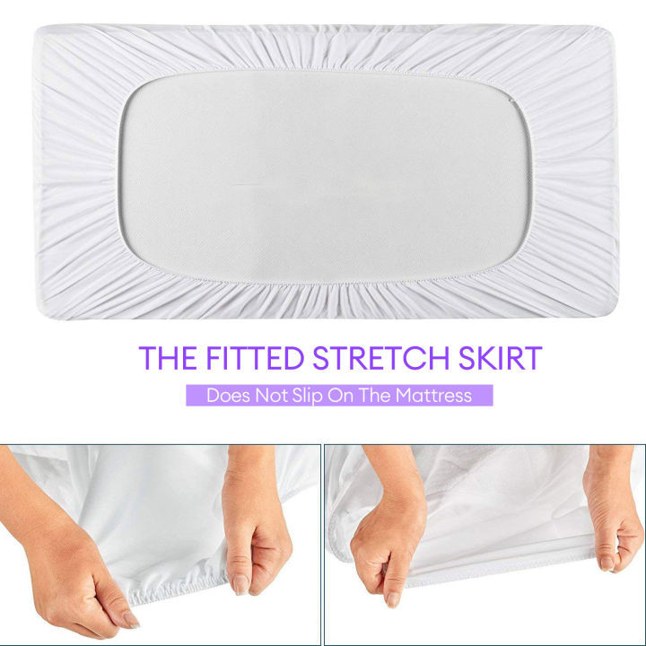 1pc%20Crib%20Mattress%20Protector%20Smooth%20Waterproof%20Mattress%20Cover%20Washable%20Anti%20Mites%20Bed%20Cover%20-%20Image%204
