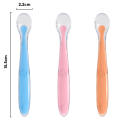 Baby boy girl silicone spoon soft head baby training Spoon soup spoon tableware cartoon silicone spoon. 