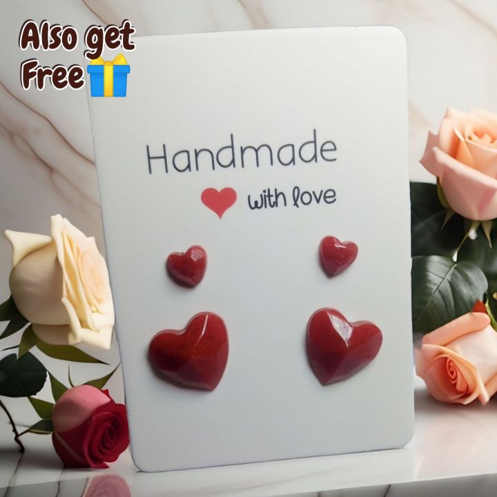 Latest trendy earrings heart resin earrings for girls stylish new korean earrings jewellery