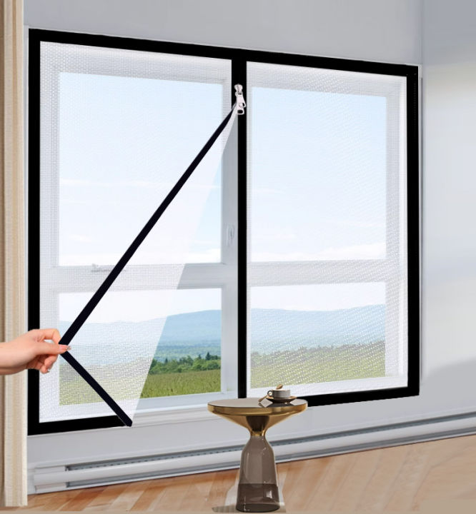 Self-adhesive Zipper Mosquito Net, Anti-mosquito Net Anti-mosquito Window Screen Mosquitera, Mosquito Nets for Windows, Summer,