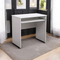 Laptop Table, Computer Table with extra Storage shelf Frosty White.