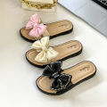 2026 New Bow Flats Open Toe Slide Sandals Non-slip Flip Flops Children Home Slippers Kids Girls Summer Cute Beach Slippers Shoe.