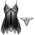 Lingerie Women Silk Lace Sleeveless Babydoll V Neck Nightdress Nightgown Short Sleepwear Night Dress Underwear. 