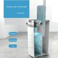 Scratch Flat Squeeze Bucket Mop System Cleaning Supplies with 2 Reusable Pads- White. 