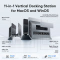 PULWTOP Vertical Laptop Docking Station With M2 SSD Expansion 4K HD RJ45 USB C Hub For Type C Notebook Workstation Setup. 