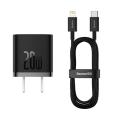 Baseus GaN5 Fast Charger 1C 20W with type c to iphone cable.
