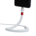 Flexible Bending Stand Lazy Bracket 2-in-1 iPhone Charger and Holder - 120cm Adjustable Lightning to USB Data or Charging Cable for iPhone to Power Bank, Computer, Power Adaptor. 