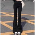 Woman American High Waist Slim Fit Bell Bottom Jeans Female Fashion Y2k Flare Pants Girls Elastic Designer Black Denim Trousers. 