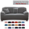 Solid Color Sofa Covers for Living Room Elastic Sofa Cover L Shaped Corner Couch Cover Slipcover Chair Protector 1/2/3/4 Seater. 