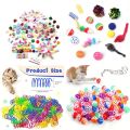 56pcs/28pcs/14pcs Cat Toys Mixed Pack. A Combination of Various Plastic Toys and Plush Toys Suitable for Multiple Cats To Play. 