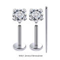 3 PCS ASTM-F136 G23 Titanium Steel Labret Lip Piercing Men Women Round CZ Crystal Ear Cartilage Helix Piercings 6/8/10MM. 