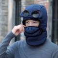 Winter Thermal Trapper Hat with Glasses Winter Cycling Windproof Ski Mask Cap. 