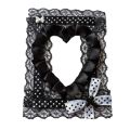 Cute DIY Lace Bowknot  Photo Card Holder Idol Photocard Case Decorative Card Cover Black White Love Heart Shape Photo Holder. 