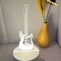 1pc 3D Stereo Night Light, Guitar Bedside Lamp, Acrylic Table Lamp, LED Warm White Desk Lamp. 