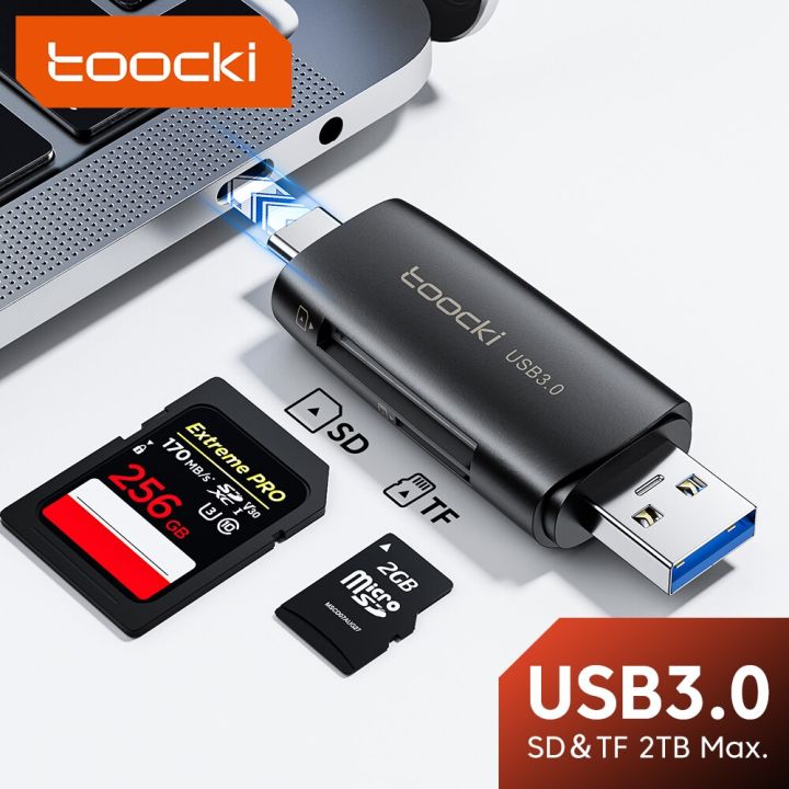 Toocki Card Reader USBC & USB3.0 to SD Micro SD TF Card Adapter for PC Laptop Accessories Smart Memory Cardreader SD Card Device