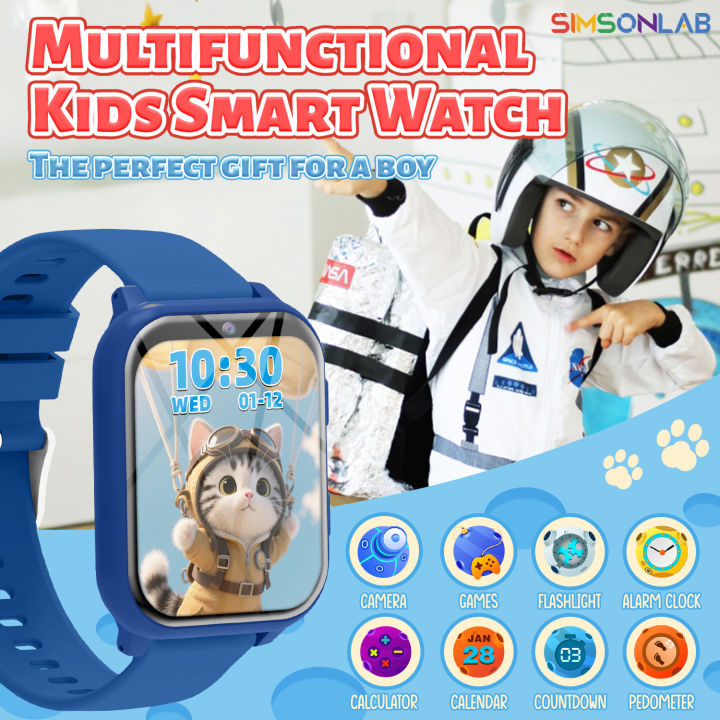 Smart Watch Kids Waterproof Flashlight Camera 18 Games Alarm Reminders Sleep Monitoring Pedometer Children Boy Girl Watch s