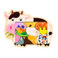 Wooden Animal Jigsaw Dinosaur Puzzle Kids Education Toys Colorful Fruit Transportation Puzzles DIY Fish Jigsaw Board Games. 