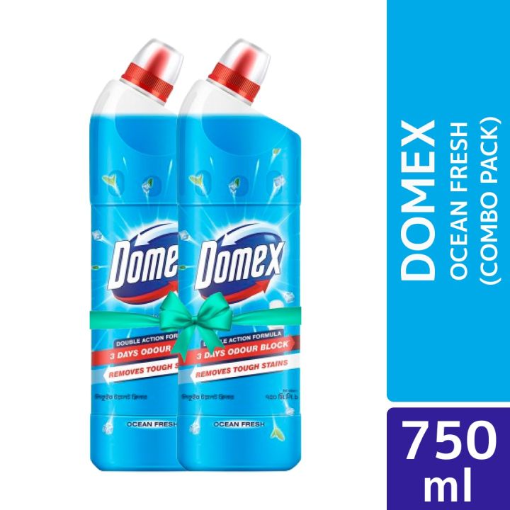 Domex Toilet Cleaning Liquid Ocean Fresh 750ml Get (Bundle of 2)